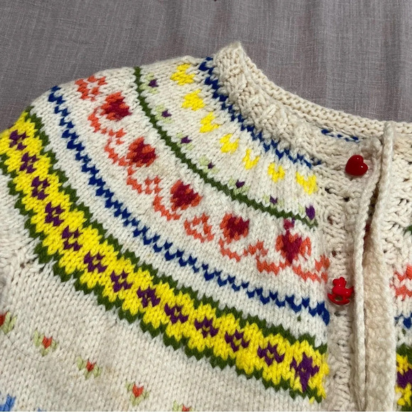 Vintage Handmade knit Icelandic sleep sack fair isle large baby’s up to 1 year - Picture 6 of 7
